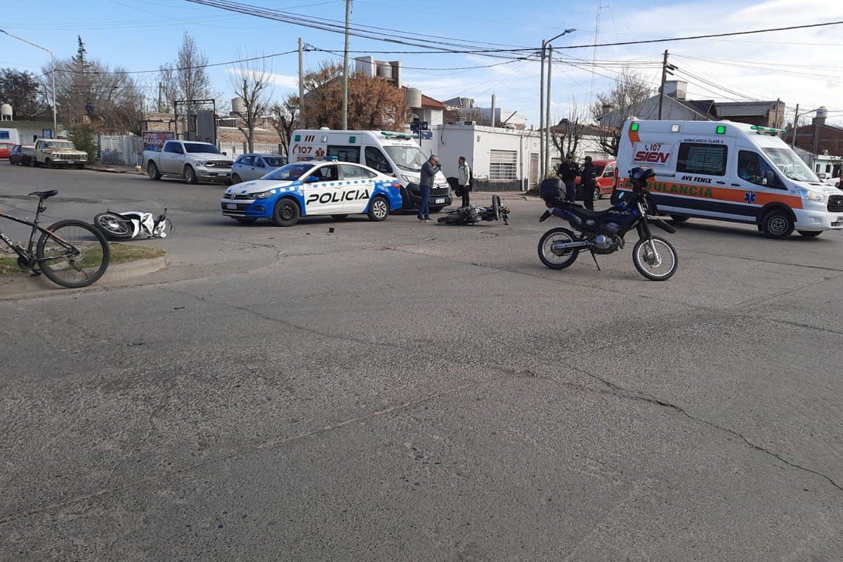 Choque entre motos en Gatica y Alcorta