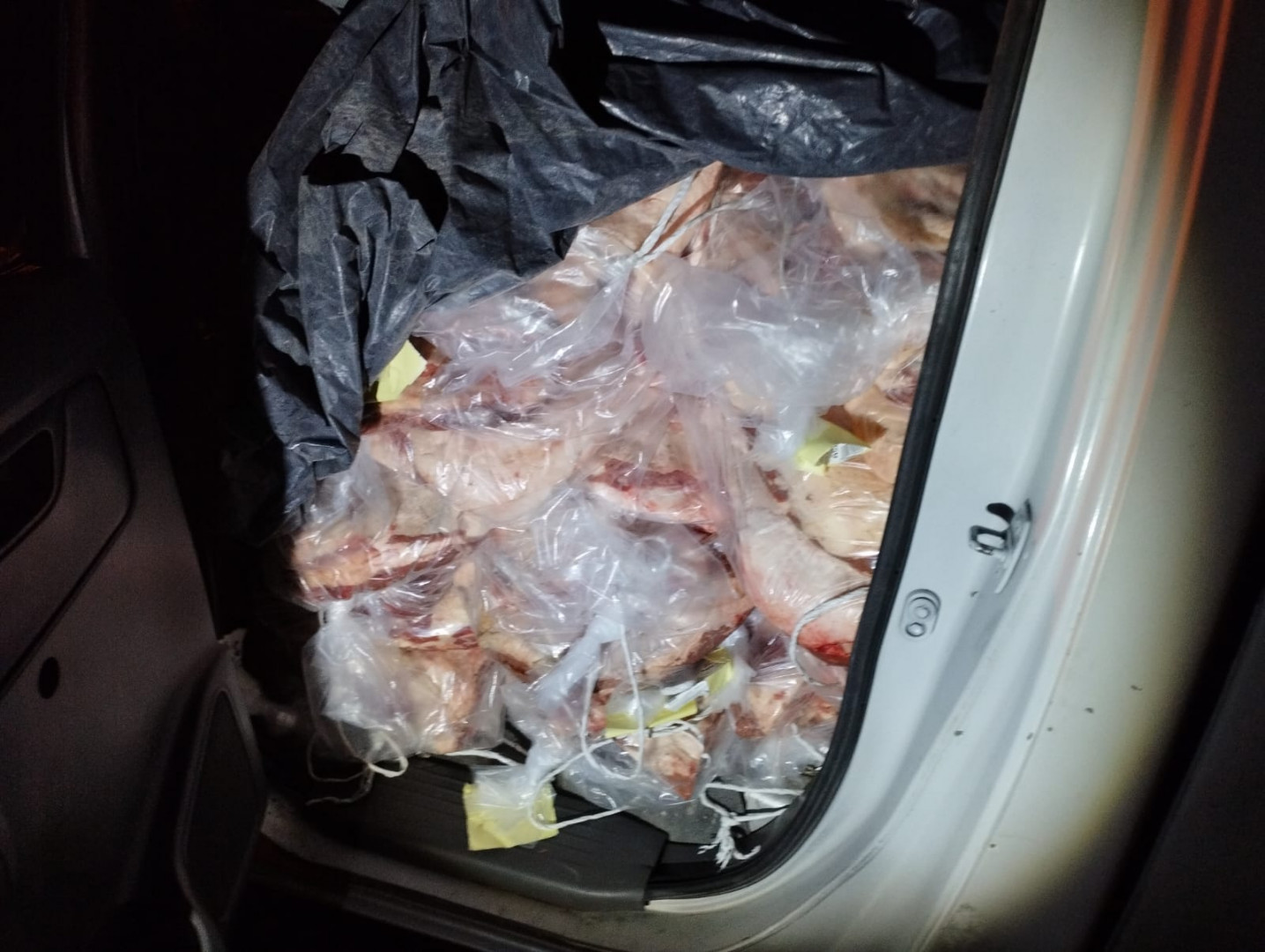 Le decomisaron 600 kilos de carne que transportaba en una Hilux