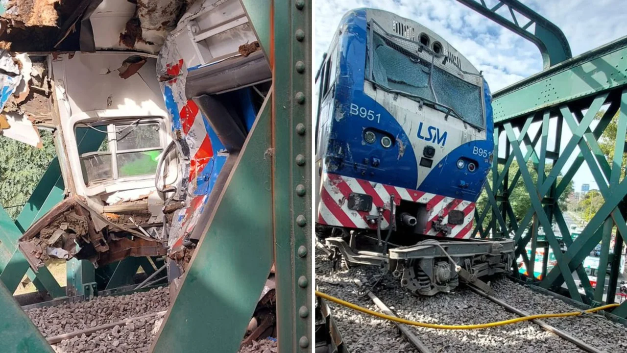 Así quedaron las formaciones del tren San Martín que chocaron en Palermo