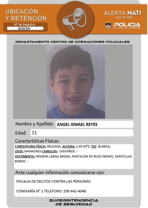 Intensa búsqueda de un niño de 11 años