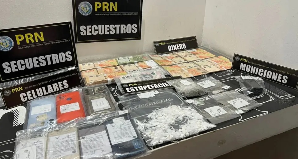 Desbaratan un “kiosco” narco en General Roca: siete imputados tras un megaoperativo